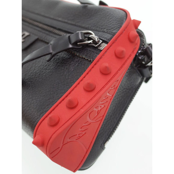 Christian Louboutin Messenger Bag Shoulder Bag Black Red - Picture 5 of 9